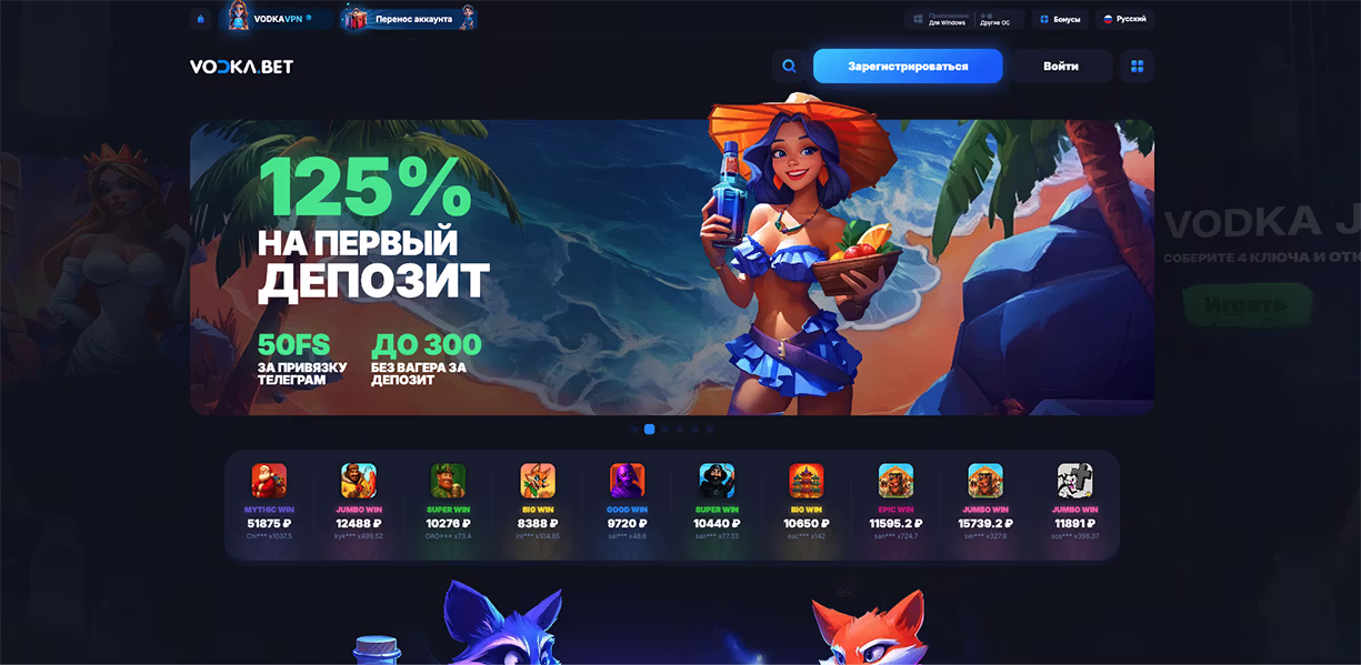 Официальный сайт казино Водка